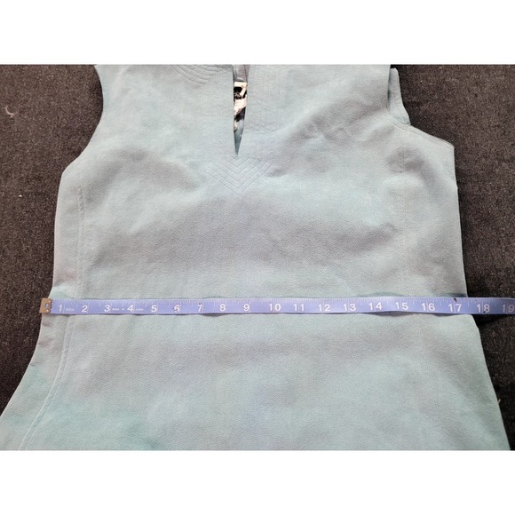 Vintage 70s Skinner Ultra Suede Midi Dress Volup Blue Union Made A Line Large - Picture 8 of 11